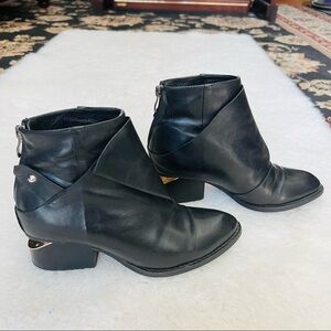 Genuine Black Leather Women’s Ankle Booties/Boots size 6.5